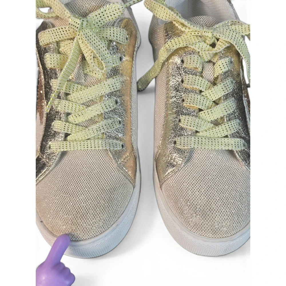 Hey Girl by Corkys Supernova Gold Star Glitter Metallic Sneakers Womens Size 7
